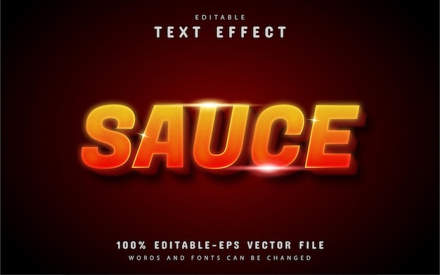 Efecto de texto de salsa con degradado rojo