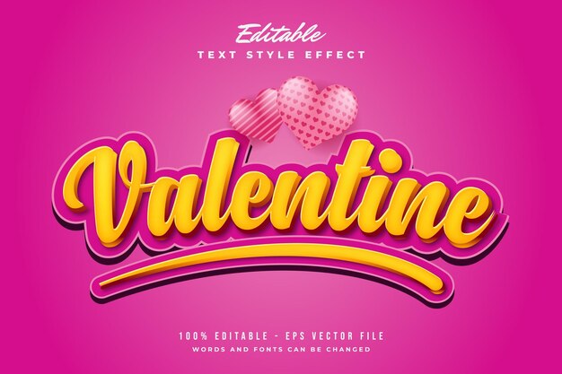 Efecto de texto de San Valentín