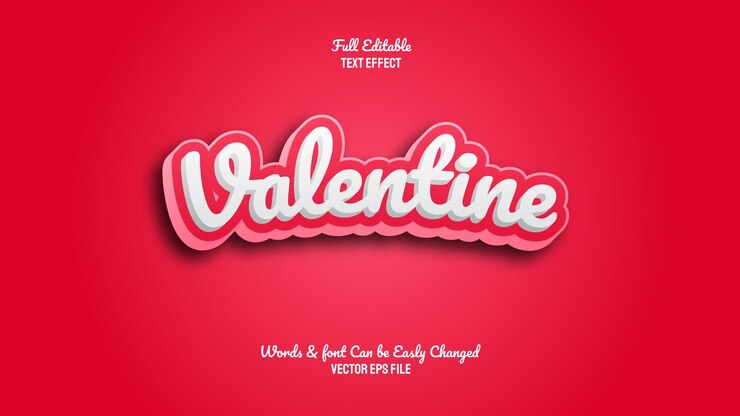 Efecto de texto de San Valentín