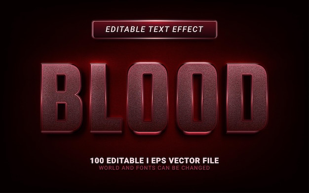 Vector efecto de texto de sangre