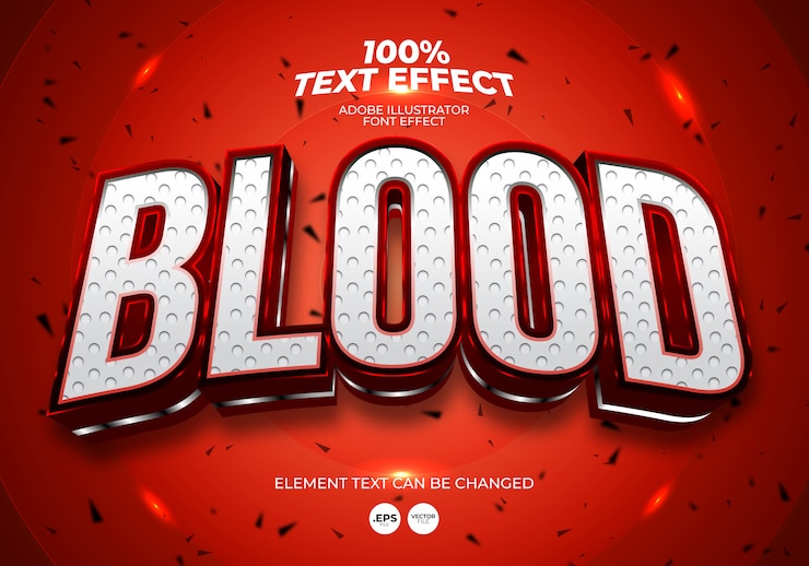 Vector efecto de texto de sangre