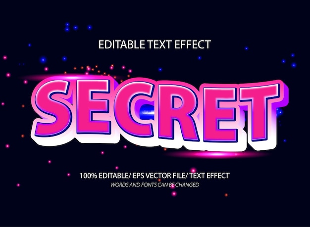 Efecto de texto secreto editable y estilo de texto editable