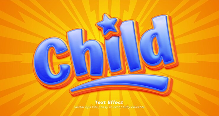 Vector efecto de texto secundario con estilo de texto 3d editable
