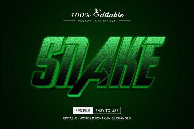 Efecto de texto de serpiente 3D salvaje y estilo de piel