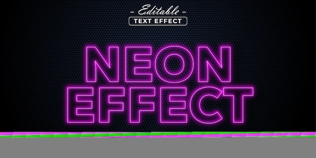 Efecto de texto de signo de neón efecto de texto editable