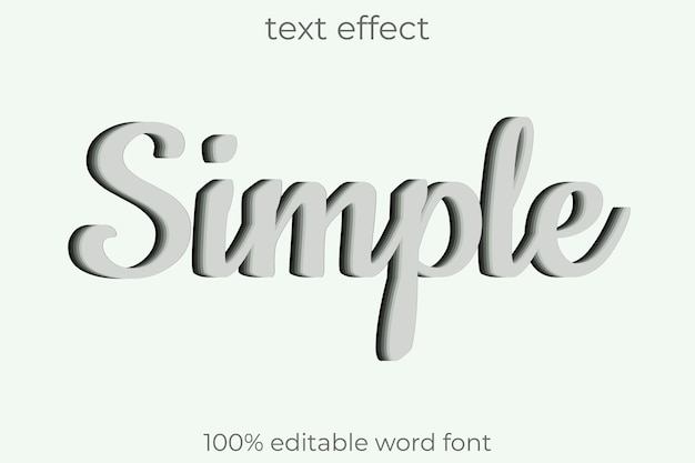 Vector efecto de texto simple blanco