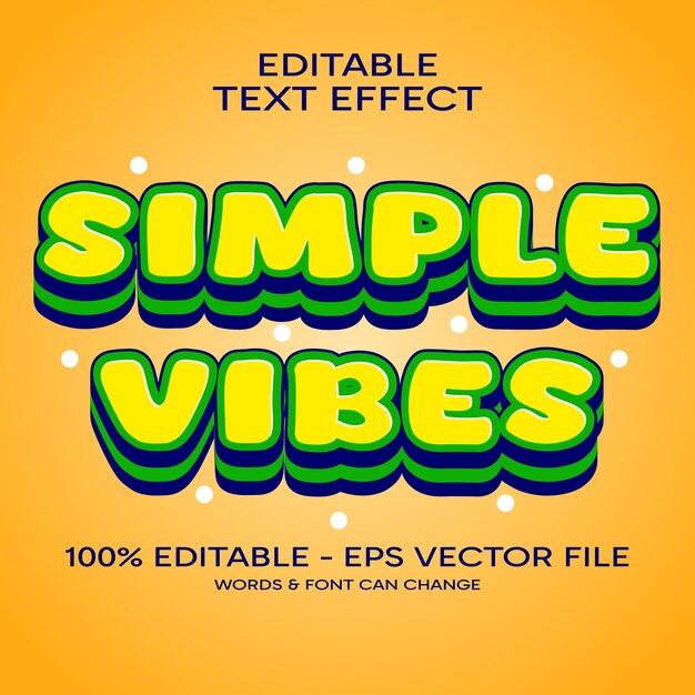 Efecto de texto simple y minimalista editable.