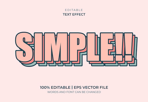 Vector efecto de texto simple