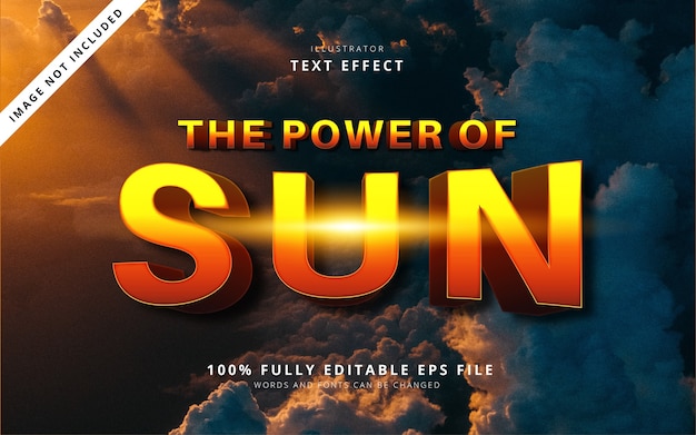 Vector efecto de texto de sol