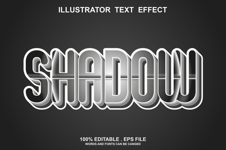 Vector efecto de texto de sombra editable