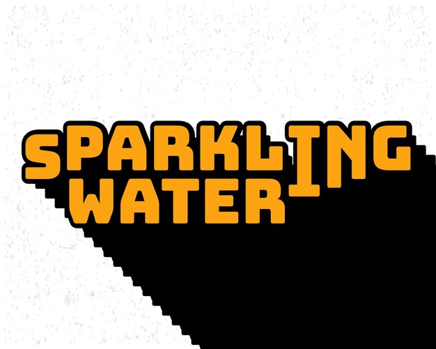 Efecto de texto de sombra larga tipografía de agua espumosa en estilo de color amarillo y blanco