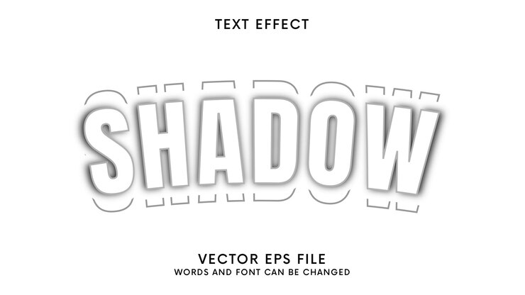 Vector efecto de texto en la sombra