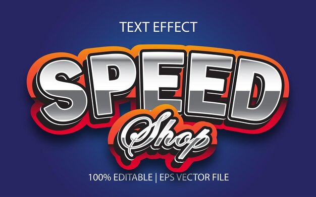Efecto de texto Speed Shop, estilo de texto editable