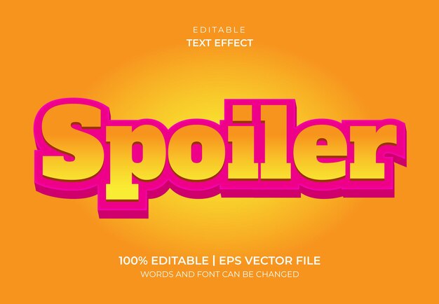 Vector efecto de texto de spoiler