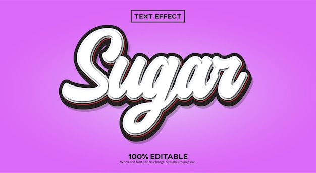 Vector efecto de texto sugar 3d