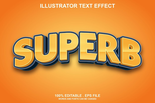 Vector efecto de texto suoerb editable