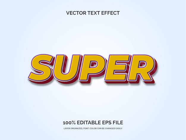 Efecto de texto Super 3D editable