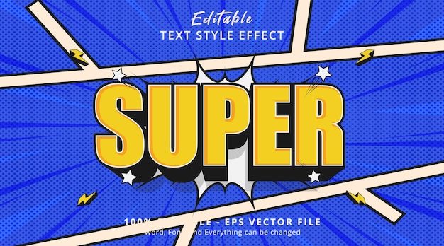 Efecto de texto súper cómico retro