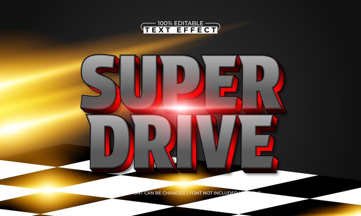 Vector efecto de texto super editable con un estilo de texto de velocidad y deporte
