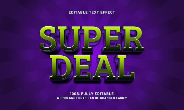 efecto de texto super editable con un estilo de texto de venta y promoción