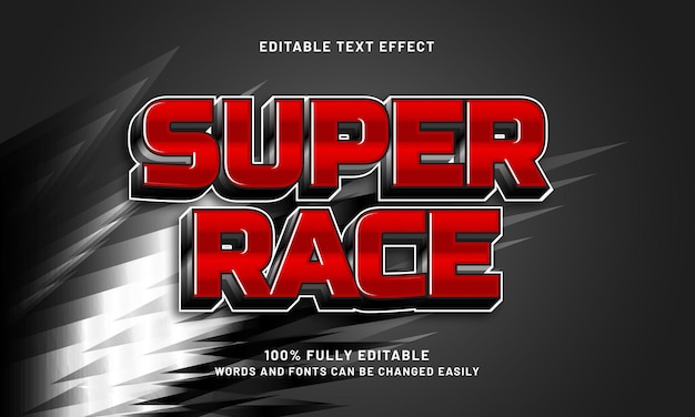 efecto de texto super editable con un tema de raza y gloria