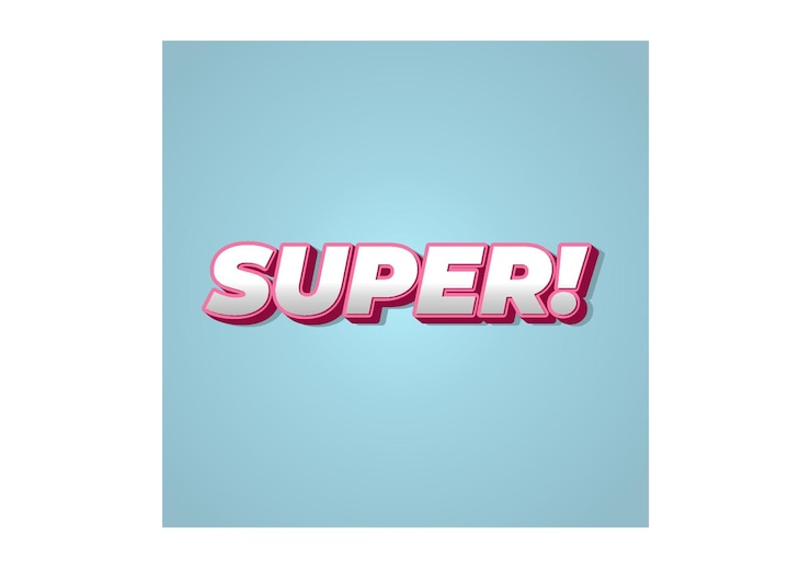 Vector efecto de texto súper en estilo colorido con aspecto 3d
