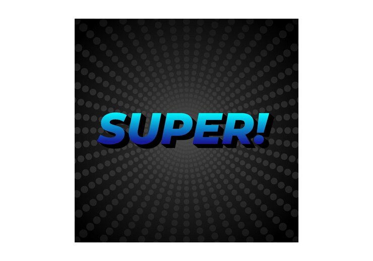 Vector efecto de texto súper en estilo colorido con aspecto 3d