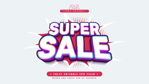 efecto de texto de super venta editable