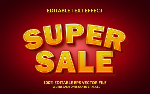 Efecto de texto de súper venta