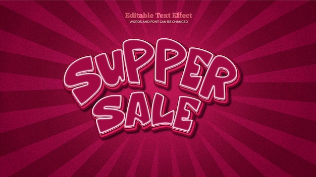 Efecto de texto de súper venta