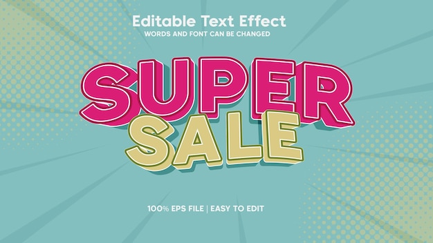 Efecto de texto de súper venta