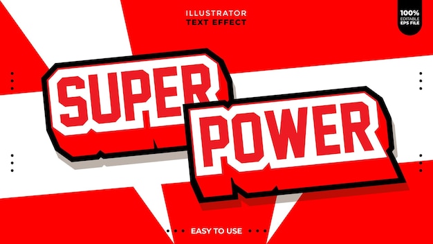 Efecto de texto de superpoder Archivo de vector de fuente editable