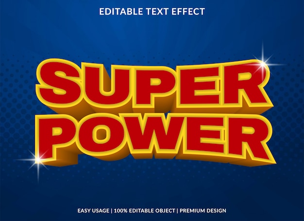 Vector efecto de texto superpotencia