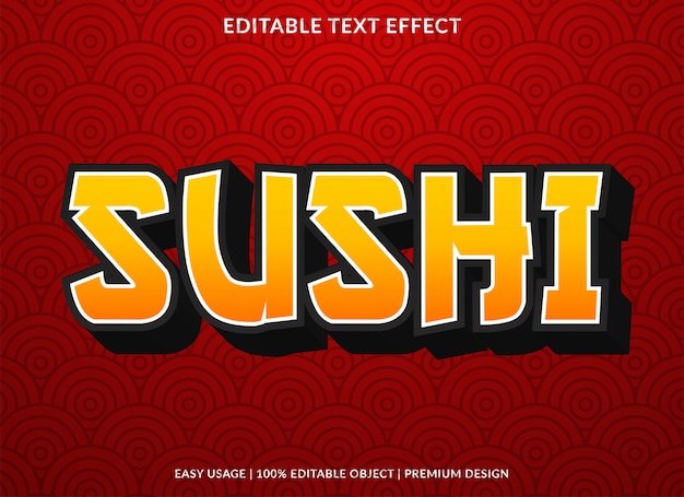 Efecto de texto de sushi