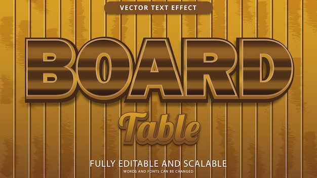 Vector efecto de texto de tabla de tablero editable