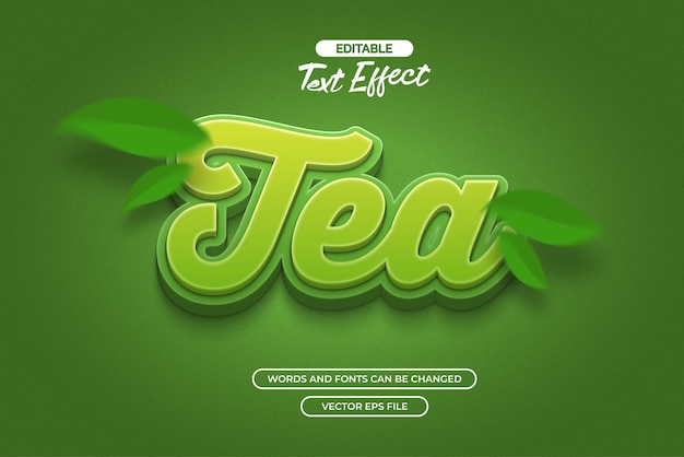 Efecto de texto de té verde