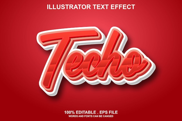 Efecto de texto de techo editable