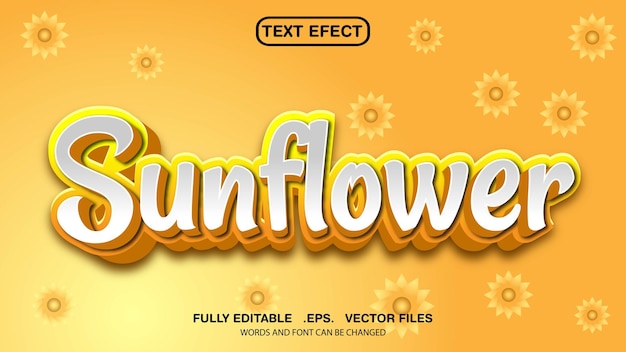 Vector efecto de texto de tema de flores