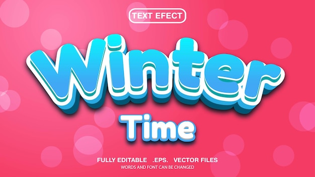 Efecto de texto de tema de invierno