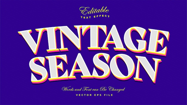 Efecto de texto de temporada vintage