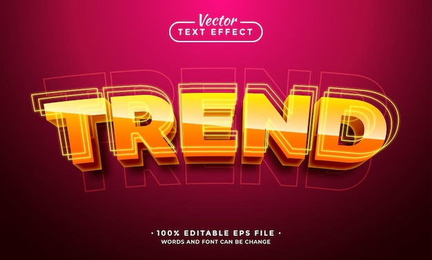 Vector efecto de texto de tendencia