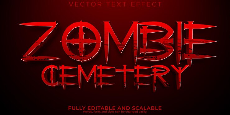 Vector efecto de texto de terror estilo de texto paranormal y aterrador editable