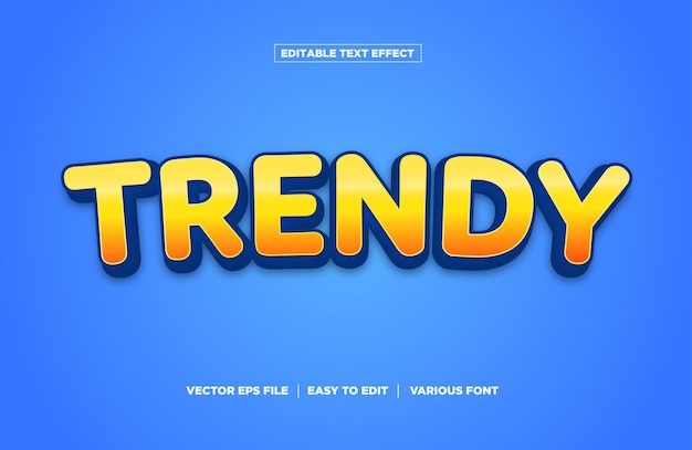 Efecto de texto texto editable de moda