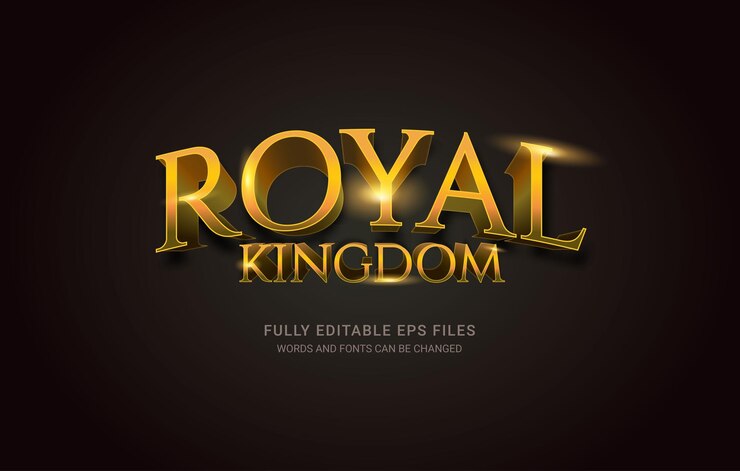 Vector efecto de texto de texto editable vector royal kingdom