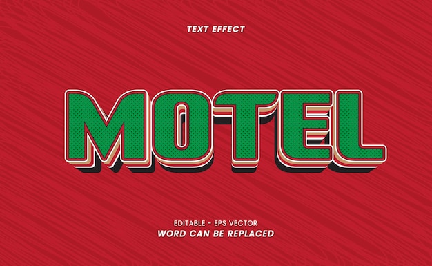 Efecto de texto: texto de eslogan de motel editable.