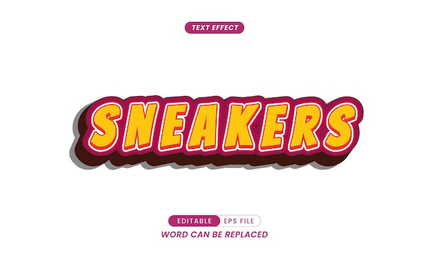 Efecto de texto - Texto de eslogan de zapatillas editables.