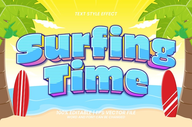 Efecto de texto de tiempo de navegación 3D Estilo de dibujos animados editable