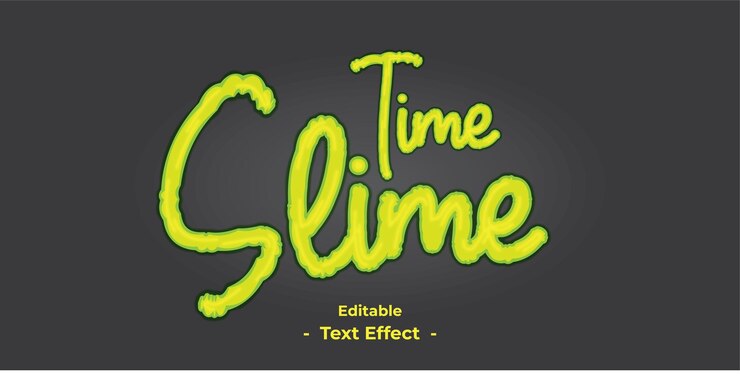 Vector efecto de texto time slime de fondo de plantilla editable