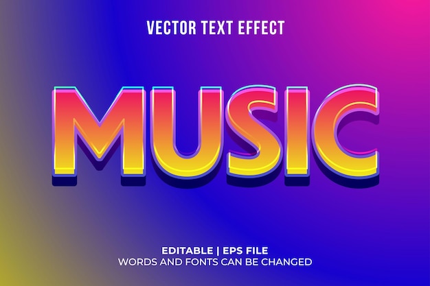 Vector efecto de texto de título de evento de música editable