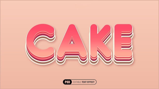 Efecto de texto de la torta